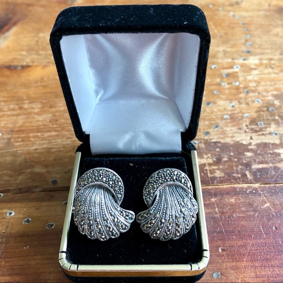 Vintage Jewelry - Decadent Sterling & Marcasite Earrings